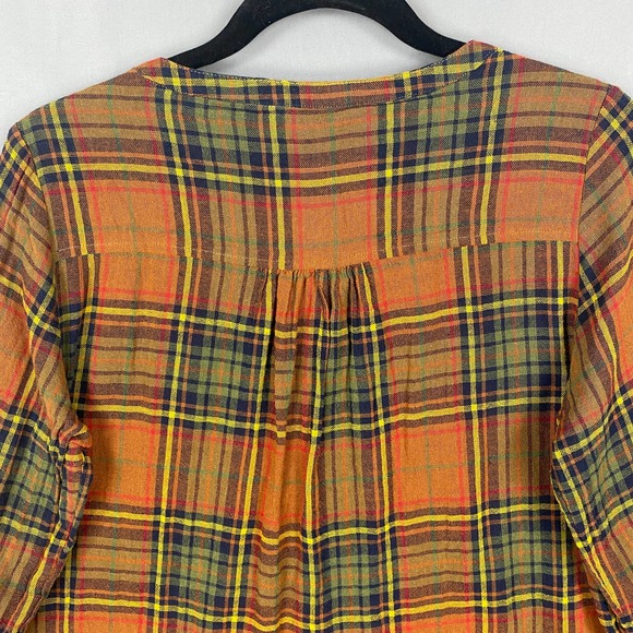 Soft Surroundings Blouse Brown Plaid Knit - Picture 6 of 11